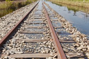 flooded railway